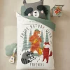 Parure Housse De Couette + Taie D’oreiller Enfant En Coton Bio* FOREST BAND écru / Multicolore – Vertbaudet 16